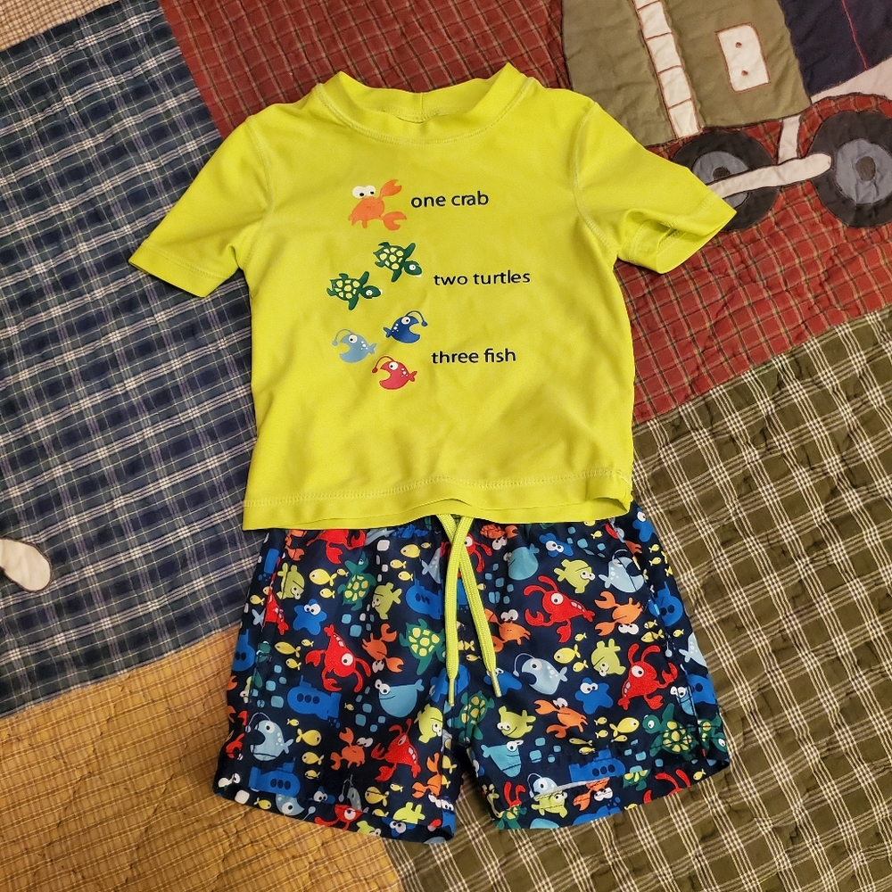 Swim Trunks and Rash guard Set
